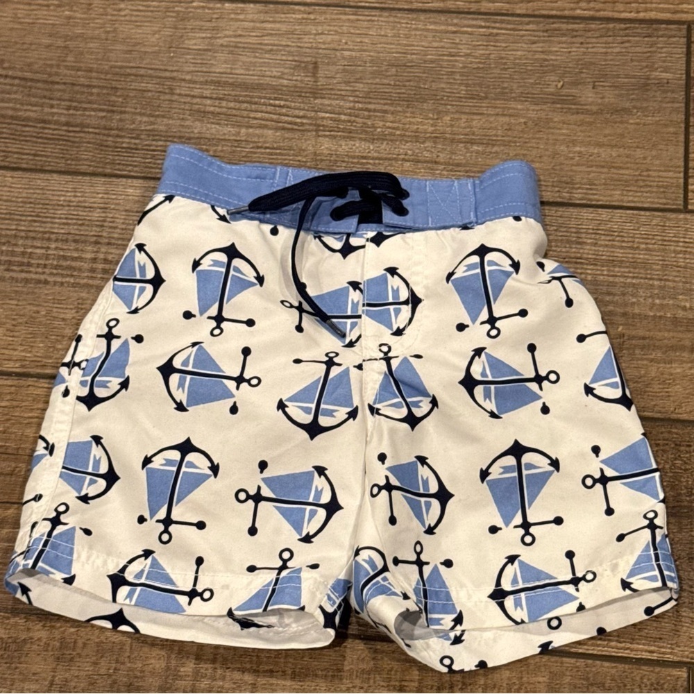 Janie and Jack swim shorts size 12-18 months Anchor Sailboat
